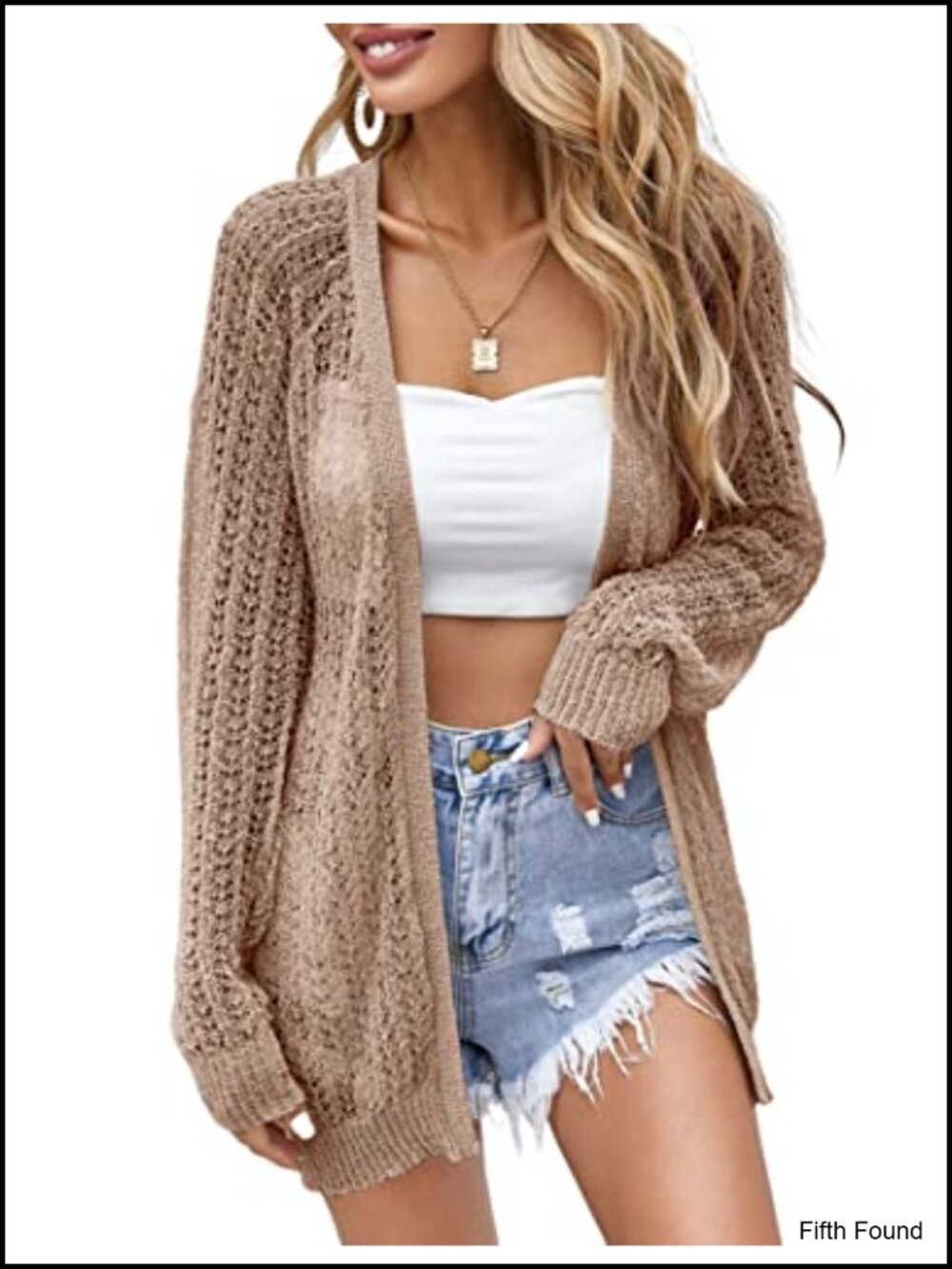 Crochet Lightweight Cardigan Cover Up Open Front Long Sleeve Summer